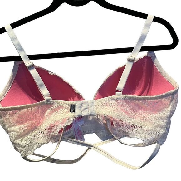 PINK Bra Date Wireless Push Up White 36DD Lace, Strappy, padded. - Picture 9 of 10
